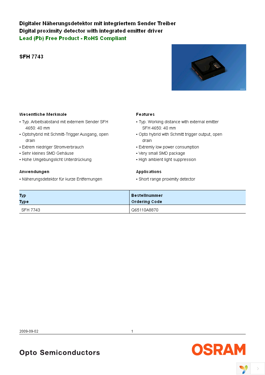 SFH 7743-Z Page 1